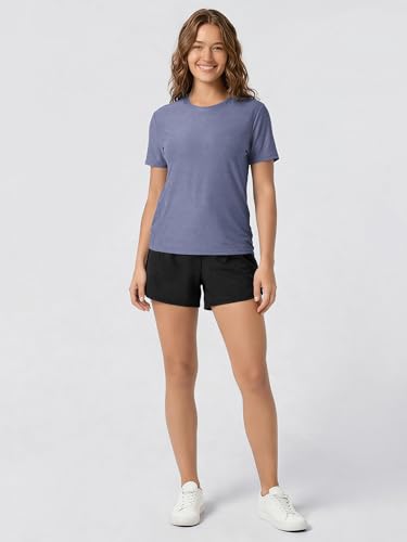 Image of ODODOS Women's Performance Cropped Tee Ultra Soft odSTRATUM Tech Short Sleeve Relaxed Top Crew Neck T-Shirts