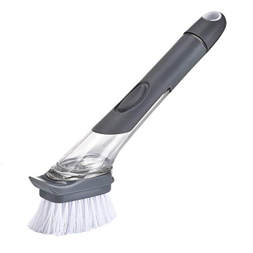 Preisvergleich Produktbild Seifenspender, Spülbürste, Reinigungsbürste, Küchenutensil, automatische Flüssigkeitsfüllung, langer Griff, für Geschirr und Töpfe zur Reinigung von Bratpfannen