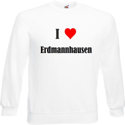 Reifen-Markt Sudadera I Love Erdmannhausen para mujer, hombre y niños en los colores negro, blanco y azul con estampado Blanco Herren XX-Largearge