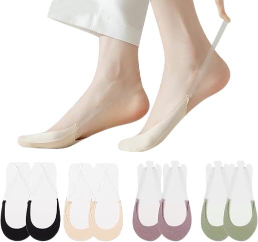 krunexa 1 Pairs Women’s Invisible Ankle Socks with Elastic Straps – No Show Socks for Loafers, Flats, Sneakers – Non-Slip Heel Socks – Metatarsal Cushions to Relieve Foot Fatigue-picture-49