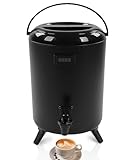 Heißgetränkespender, Isolierter Thermo-Heiß- und Kaltgetränkespender mit Thermometer, 12 L 3,17 Gal Eisgetränkespender, Kaffeespender, für Kaffee, Tee, Wasser, Saft
