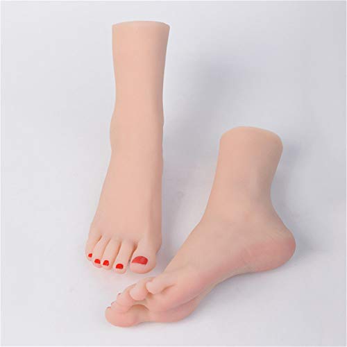 AFYH Fetiches Vida tamaño Hembra Pie, Modelo de pie de Silicona Femenino, simulación Altamente Realista de pies Artificiales, Modelo de pie de Belleza 36A pies de pie de Jade Real,Right Foot