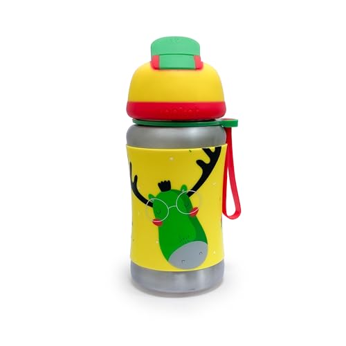 rabitat Steel Play Stainless Steel Sipper - Coolest Kid Ever, School Bottle | Picnic Bottle | Sipper Bottle | Leak Proof | Bpa Free | Food Grade | Easy To Carry (Pack Of 1), 350 milliliter