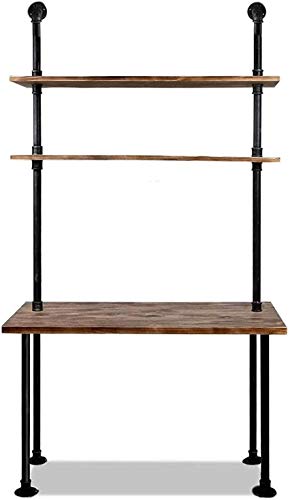 Diwhy Computer Desk with Storage Shelves,Home Office Writing Desk,Bookshelf Laptop Desk, Industrial Style Office Decor,Studying Writing Table Workstation,Stable Metal Framee,Easy Assembly(40' L)