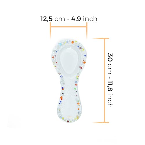 SOSPIRI VENEZIA Repose-cuillère de cuisine en verre de style Murano – élégant accessoire de vaisselle pour louches et cuillères 30 x 13 cm – pour maison, restaurant, bar, idée cadeau – Image 4