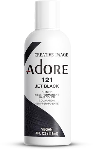 Adore Semi Permanent Hair Color 121 Jet Black, Vegan, 4oz
