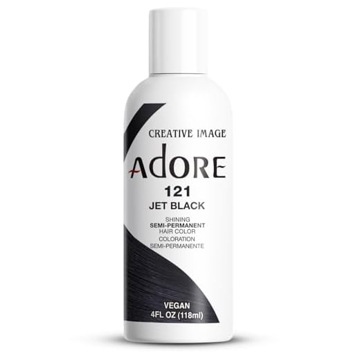 Adore Semi Permanent Hair Color #121 Jet Black, 4 Fl Oz