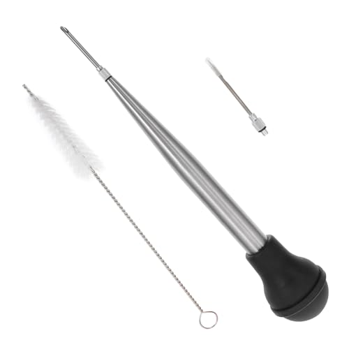 Zerodeko 1 Set Turkey Grill Sauce Injector Food Grade Silicone Stainless Steel Large Turkey Baster