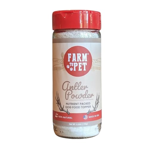 Farm To Pet - Dry Dog Food Toppers - Elk Antler Meal Toppers for Dogs, Single Ingredient, All Natural, Healthy for Small, Medium, Large Breeds, and Puppies (Made in The USA)
