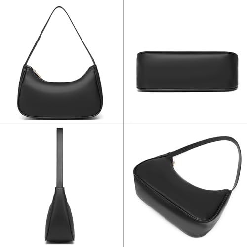 Image of Afashor Shoulder Bags for Women Vegan Leather Hobo Sling Tote Handbag Retro Clutch Purse with Zipper Closure