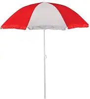 Guarda-Sol 1,80m FPS 70 Proteção Solar | Revestimento Prata | Haste de Aço Carbono | Ideal para Praia, Piscina e Camping | Leve + Sacola de Transporte