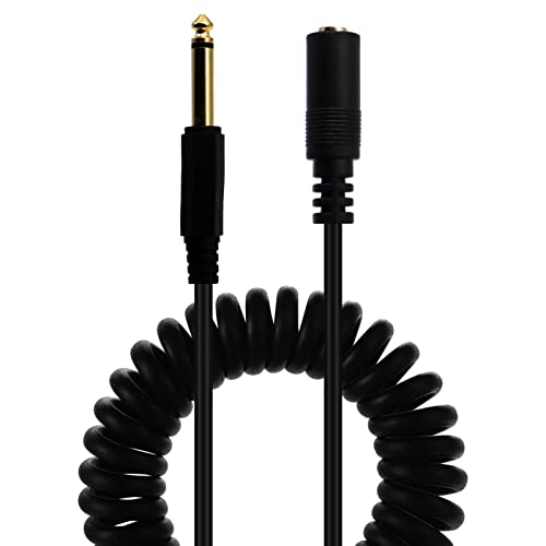 Cable extensión audio Jack 3.5mm a 6.35mm enrollado miniatura 1