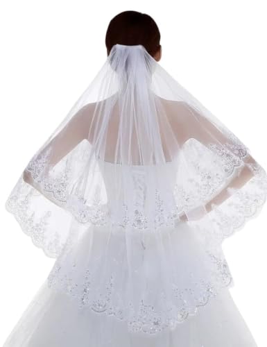 Velo de novia de dos capas ideal para bodas civiles de día y banquetes de noche