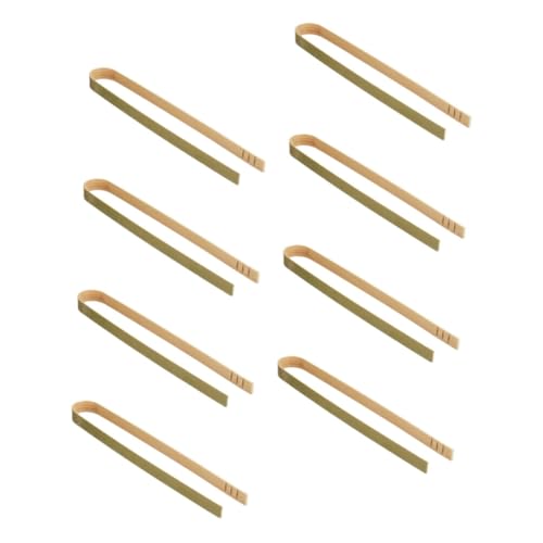 minkissy 10個 竹製使い捨てフードクリップ 食品グレード 素材 携帯便利なミニ 食事会やバーベキューに 耐熱設計で手を守る多用途グ