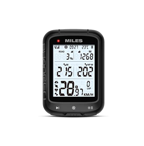 SHANREN Miles GPS Ciclocomputer - Computer Bici BLE e Ant + Wireless con Stima Potencia, Retroiluminación Automática, Impermeabilidad IPX7, Sincronizado con Faro Bici - Tacómetro GPS mejorado
