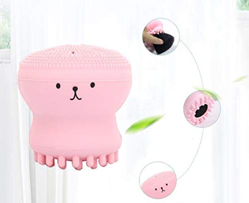 Miniatura 3 de WOIWO 2 unids manual pequeño pulpo medusas silicona cara cepillo bebé champú gel sílice limpiador facial multifuncional gel sílice limpiador facial