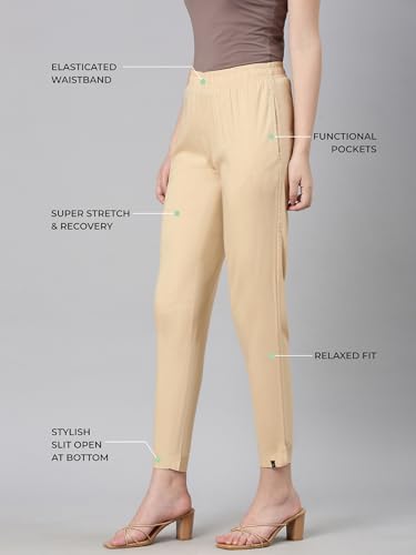 Image of TWIN BIRDS Women Viscose Cotton Kurti Pants | Stretch Ethnic Daily Trousers