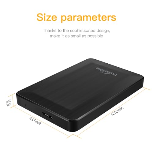 Image of UnionSine 2.5 inch Portable External Hard Drive 500GB, Black