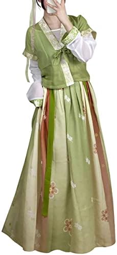 Women's Modern Hanfu Duijin Qiyao Ruqun Outfit Traditional Chinese Dance Costume