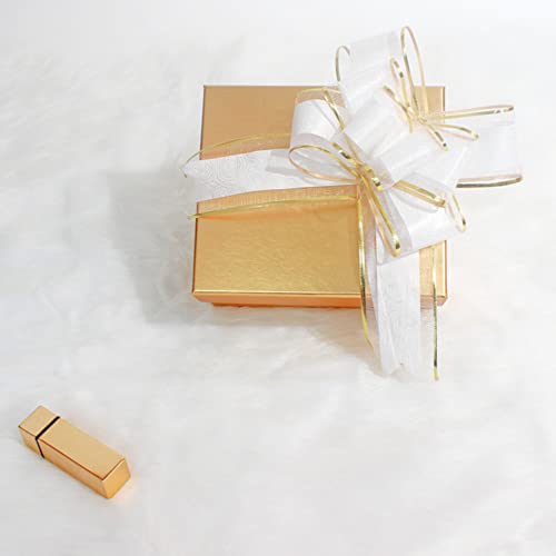 Wewiluck Pull Bows For Gift Wrapping, 15 Pcs Large Gift Bow Bulk For Presents Package, Gift Baskets, Christmas, Wedding, And Party Decor (White With Tulle & Gold Line, 6 Inches) #TOP7