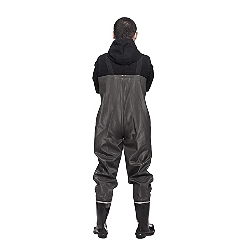 Vissende Borstwaders Dikke PVC 100% Waterdichte Vliegvissen Waders Met Laarzen Hunting Bootfoot Met Cleated Solefor Mannen En Vrouwen,zwart,42 EU - Image 3