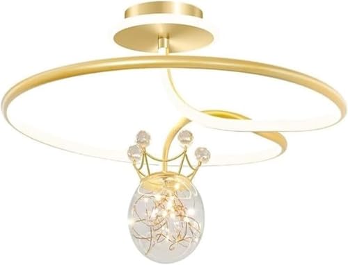 Plafonnier doré dimmable 3 couleurs en fer forgé HMJGDZG