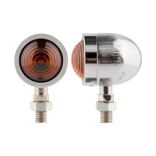 Clignotant de pour moto ambre 12v phare lot de 2 pièces chrome noir