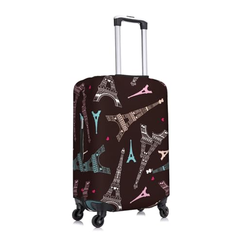 Eiffel Tower Print Luggage Cover Elasticated Suitcase Covers TSA Approved Stylish Scratch Washable Resistant Case Protector for Kids and Adults3