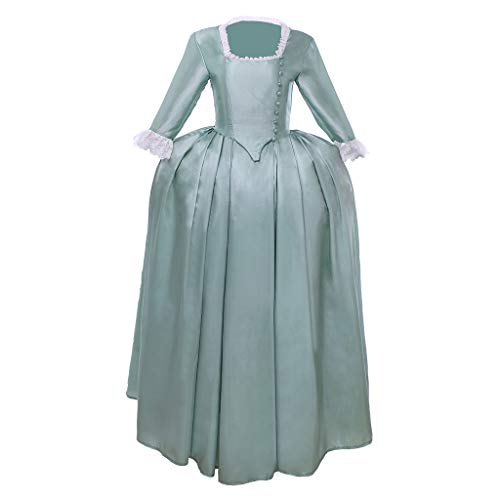 1791's lady Women's Elizabethan Dress Marie Antoinette Musical Hamilton Costume Vintage Dress Green-XL