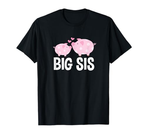 Carino Big Sis Pig T-shirt a maniche corte per sorelle Maglietta