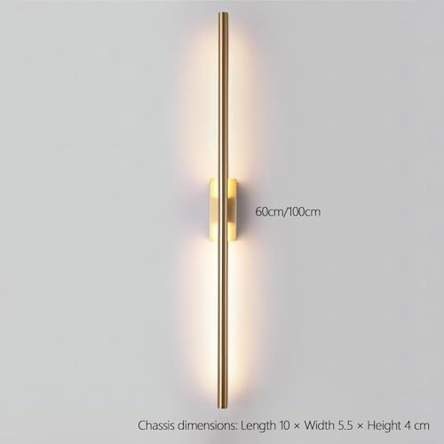 Lámpara de pared moderno lineal para dormitorio con luz cálida de 60cm 6