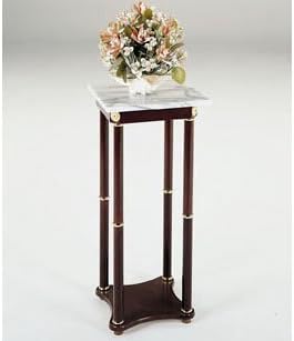 Square White Marble Plant/Telephone Stand