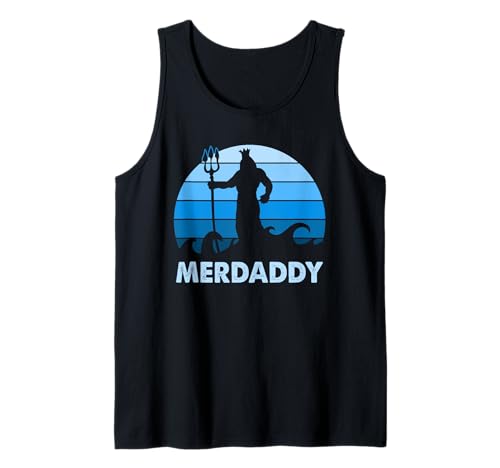 Merdaddy Mermaid Seguridad Merman Daddy Padre Día Nadador Camiseta sin Mangas