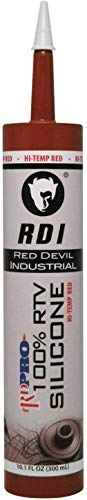 Red Devil 08090I RD Pro 100% Heat Resistant RTV Silicone Sealant, 10.1 oz., Red, 12 Pack
