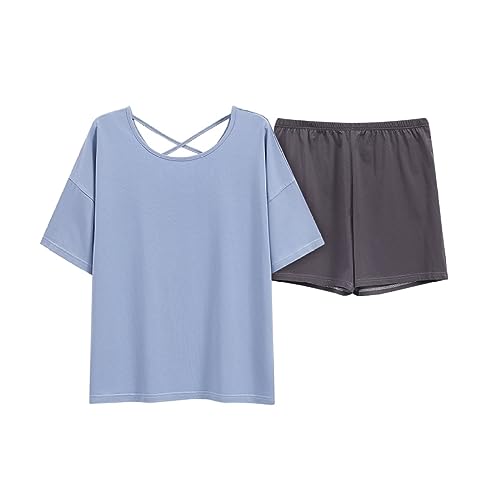 Pyjamas pour femmes ensemble de nuit anti transpiration coupe ample d'été vêtement d'intérieur