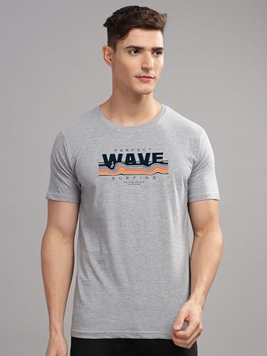 Image of ADRO Mens Printed T Shirt | The Super Soft Tshirt in India| Pure Cotton Lycra Breathable Fabric| 4 Way Stretch smart tech Fabric| Round Neck T-Shirt (Also in Plus Size) RN25-ST-WAVE-NB
