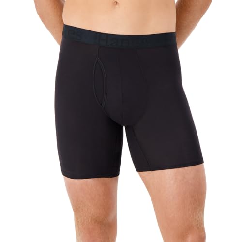 Hanes mens Originals Supersoft Boxer Briefs, Viscose from Bamboo Men's Underwear, Black 3-pack Boxer Briefs (pack of 3)