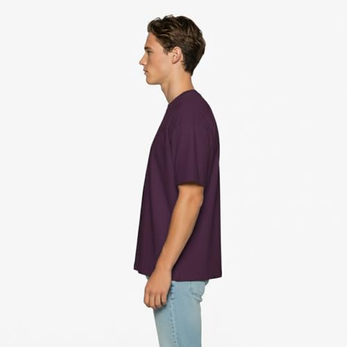 Image of Van Heusen Men's Premium Cotton Oversized Drop Shoulder Brand Logo T-Shirt