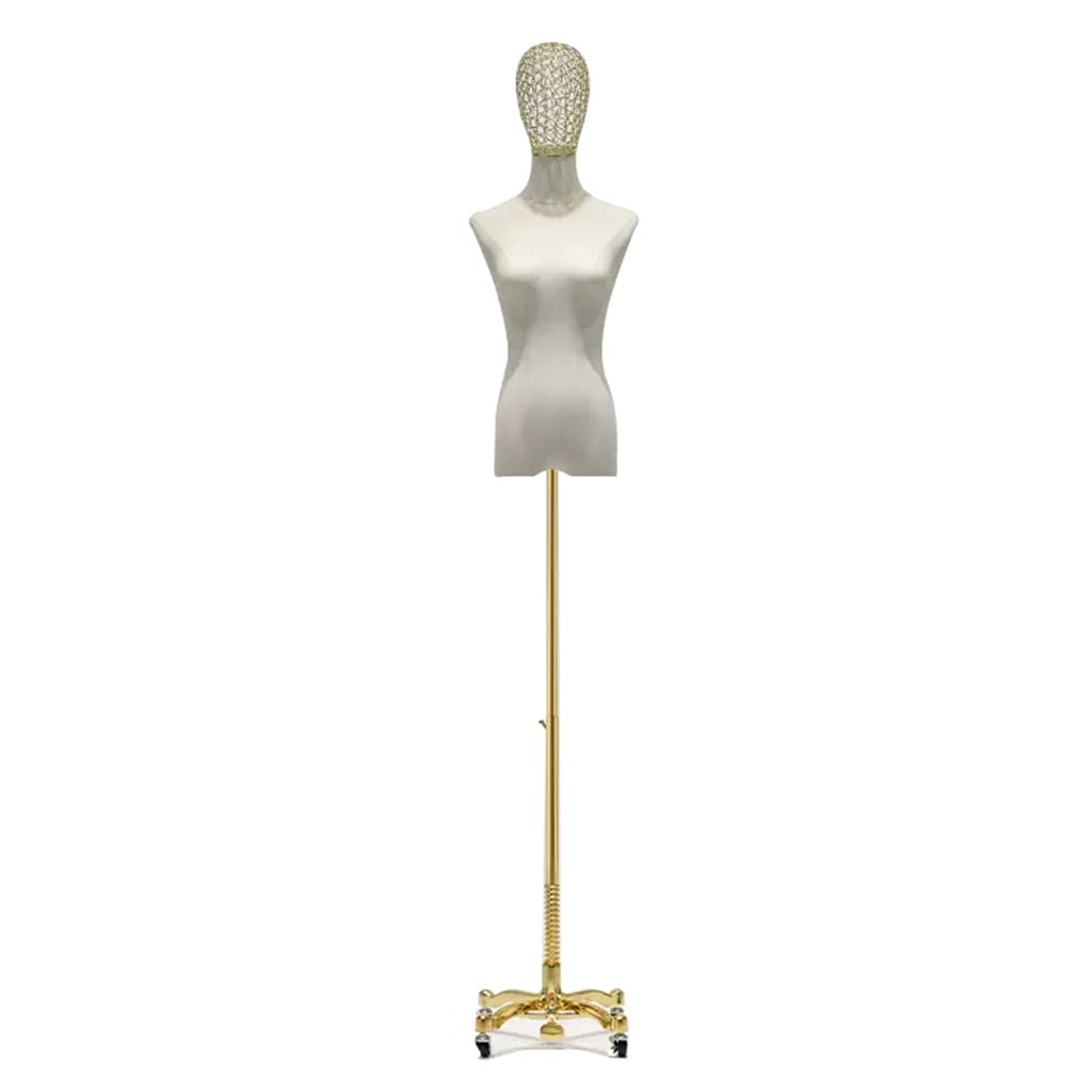 Maniquí de vestido regulable con cabeza desmontable para joyería y moda