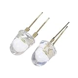 SAITOM 10 Stück LED 10 mm weiß transparent 150 mA 0,75 W ultrahelle runde LED-Leuchtdiodenlampe wasserklare Kugelform.