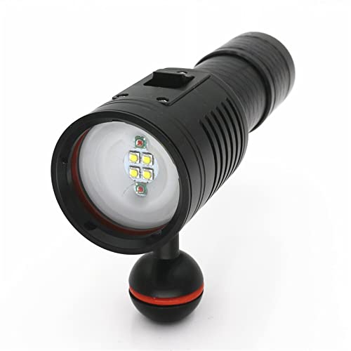 LRFVADW Luces de estanque subacuáticas LED para buceo, fotografía, impermeable, linterna de buceo, batería subacuática + cargador