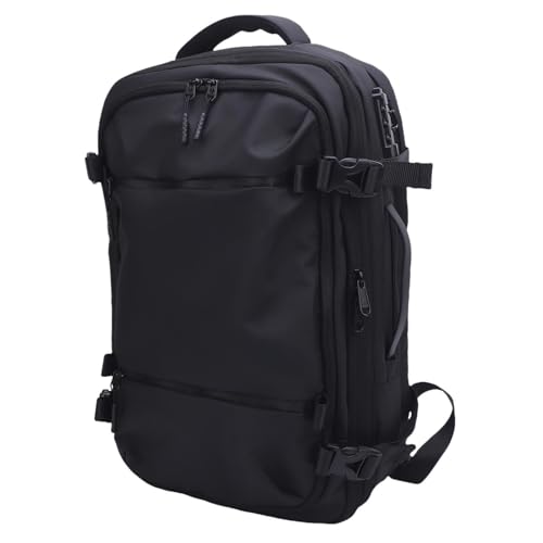 OPPWONG Mochila Expandible con Sellado Al Vacío de Compresión, Bolsa de Almacenamiento Al Vacío para Viajes, Mochila de Aire con Cerradura TSA, Ideal para Viajes Cortos y Negocios, Color Negro