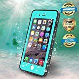 EFFUN iPhone 8 Plus/iPhone 7 Plus Waterproof Case, Dottie Style IP68 Certified Underwater Cover Waterproof Shockproof Dustproof Dirtproof Snowproof Full Sealed iPhone Case (5.5 inch) Aqua Blue