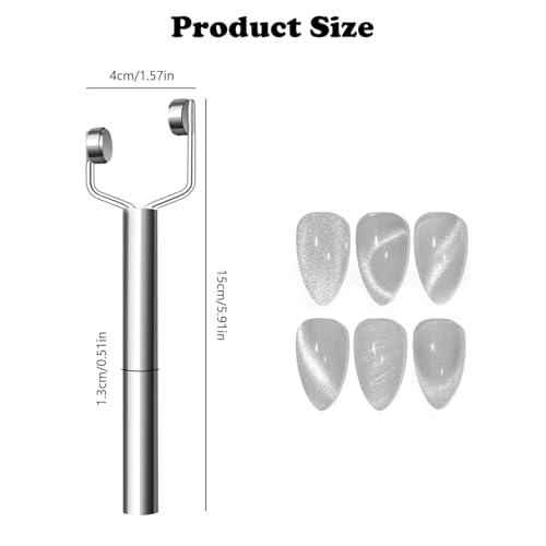 Image of THR3E STROKES 3 IN 1 Cat Eye Nail Magnet Y-Shaped Double Head Magnetic Cat Eye Gel Polish Multifunctional Nails Design Tools Powerful Force Magnet Portable Handheld for Salon Studio Home Manicure (Y MAGNET)