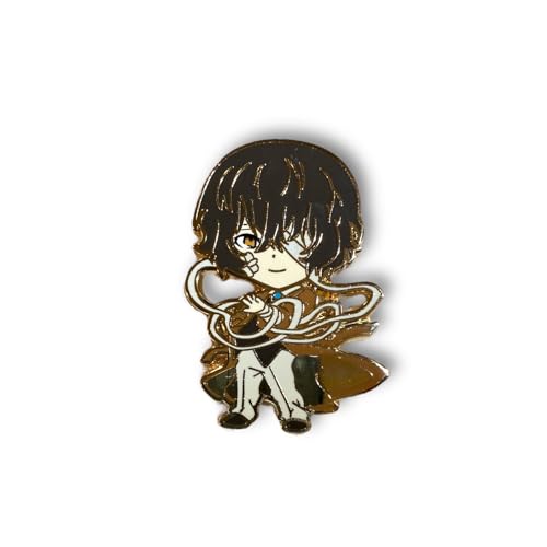 Image of Bungo Stray Dogs Enamel Pins - Osamu Dazai Pin & Manga Keychain Merch - Hard Enamel Figure Pin