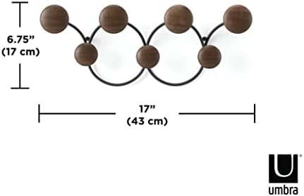 Umbra Dotsy 7 Hook, Black/Walnut