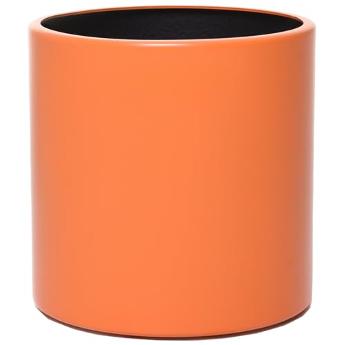 VIVANNO Blumentopf rund Aluminium New Rondo 25x25 cm orange matt - wetterfest & frostsicher Pflanzkübel für außen