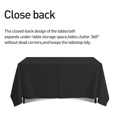 Customized Tablecloth with Logo 4/5/6/8/10FT for Business Tradeshow Events Company School Shop Welfare Organization Other Important Events Shipping Next Day (Flat tablecloth, 10FT back closed)
