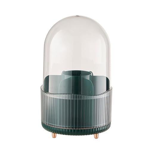 LLINthy Cubo de almacenamiento giratorio para brochas de maquillaje, ahorro de espacio, contenedor de almacenamiento único para el cuidado de la piel
