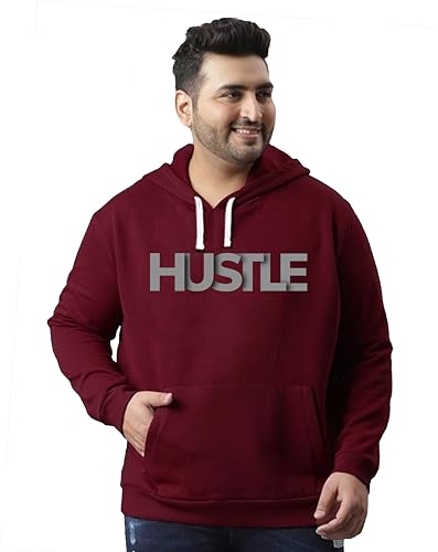 Image of West Gate Clothing Plus Size Mens Cotton Hoodies,Hooded Sweatshirt | 100% Cotton Hoodies Plus Size Collection for Men | Hustle Printed Hoodie